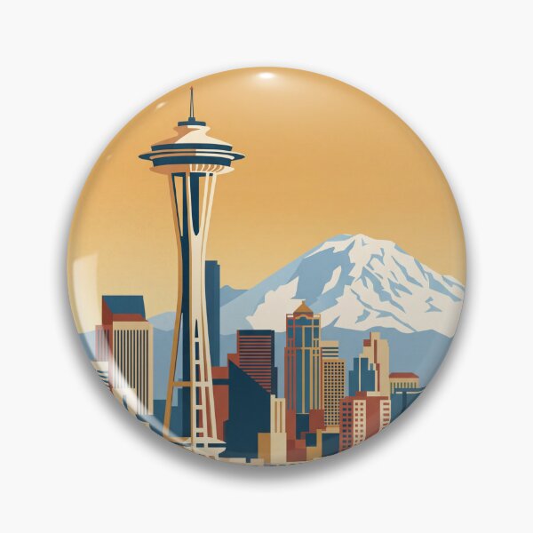 Item preview, Seattle Washington Vintage Travel Poster designed and sold by Bomax121.