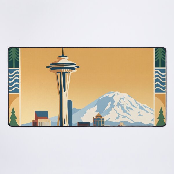 Item preview, Seattle Washington Vintage Travel Poster designed and sold by Bomax121.