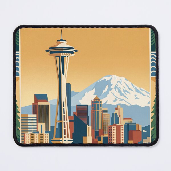 Item preview, Seattle Washington Vintage Travel Poster designed and sold by Bomax121.