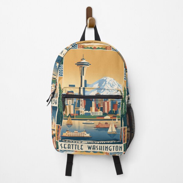 Item preview, Seattle Washington Vintage Travel Poster designed and sold by Bomax121.
