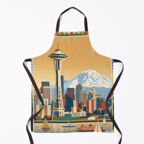 Item preview, Seattle Washington Vintage Travel Poster designed and sold by Bomax121.