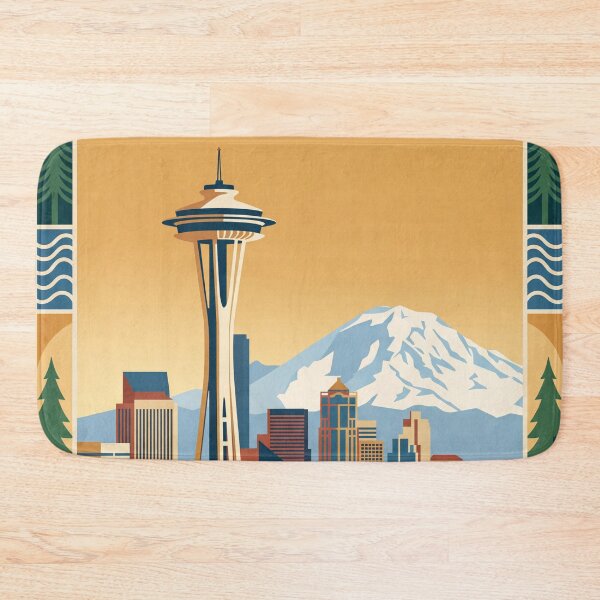 Item preview, Seattle Washington Vintage Travel Poster designed and sold by Bomax121.