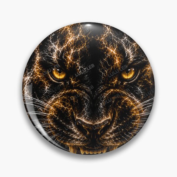 Item preview, Electric Black Panther – Untamed Fury | Glowing Fractal Wildlife Art designed and sold by LuluLeb.