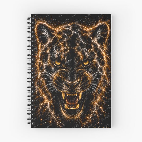 Item preview, Electric Black Panther – Untamed Fury | Glowing Fractal Wildlife Art designed and sold by LuluLeb.