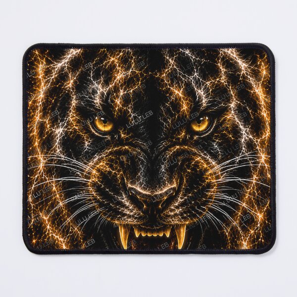 Item preview, Electric Black Panther – Untamed Fury | Glowing Fractal Wildlife Art designed and sold by LuluLeb.