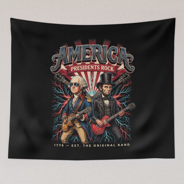 Item preview, Presidents Rock Washington Lincoln Guitar America 250 Years v16 designed and sold by DarylWelsh2024.