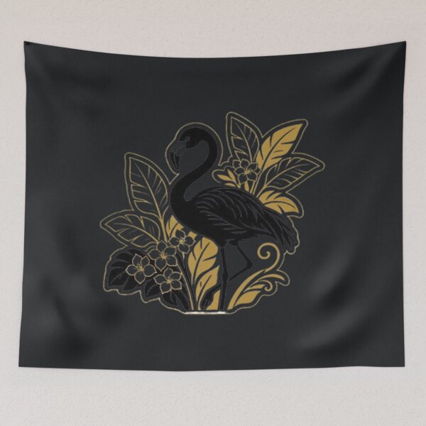 Item preview, Black Flamingo – Gothic Tropical Illustration designed and sold by Roberta Calabrese.