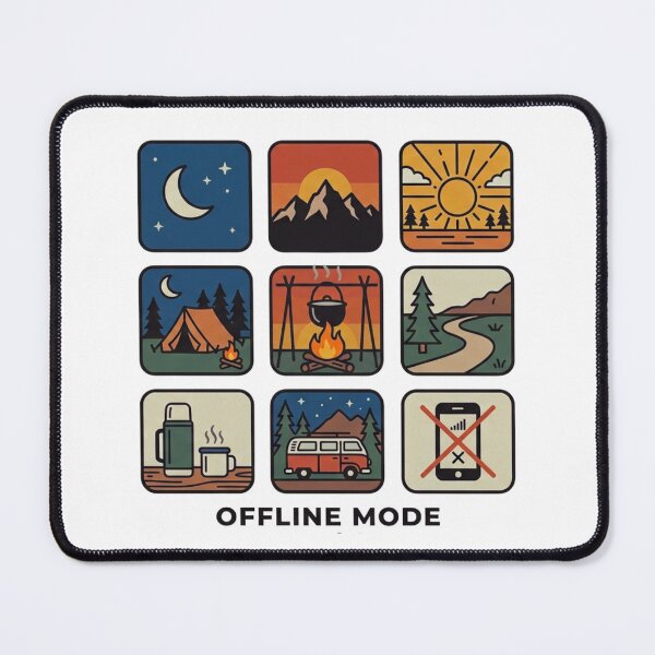 Item preview, Retro Camping Icon Grid Offline Mode Camper & Nature Adventure designed and sold by GabeMountainArt.