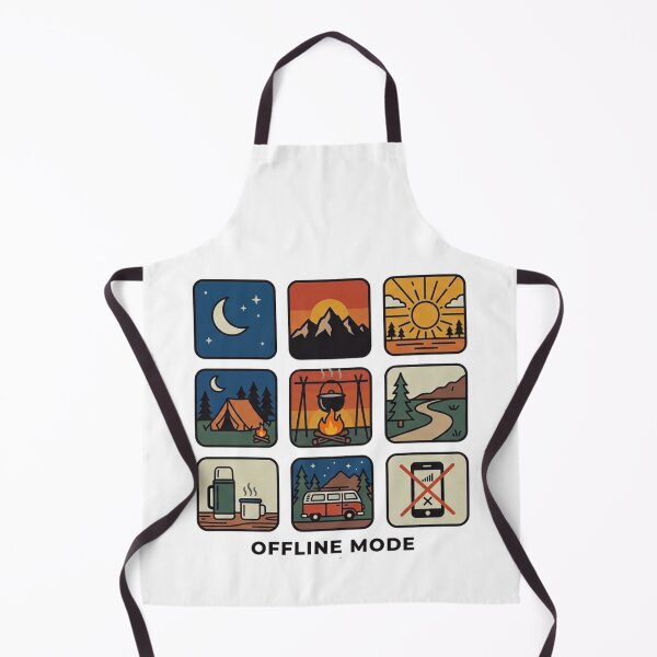 Item preview, Retro Camping Icon Grid Offline Mode Camper & Nature Adventure designed and sold by GabeMountainArt.