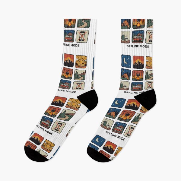 Item preview, Retro Camping Icon Grid Offline Mode Camper & Nature Adventure designed and sold by GabeMountainArt.
