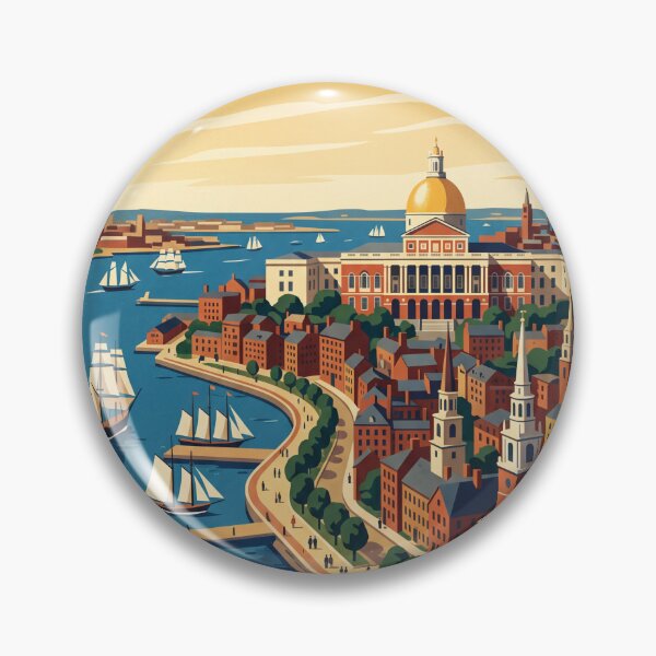 Item preview, Boston Massachusetts Vintage Travel Poster designed and sold by Bomax121.