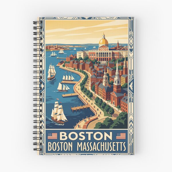 Item preview, Boston Massachusetts Vintage Travel Poster designed and sold by Bomax121.