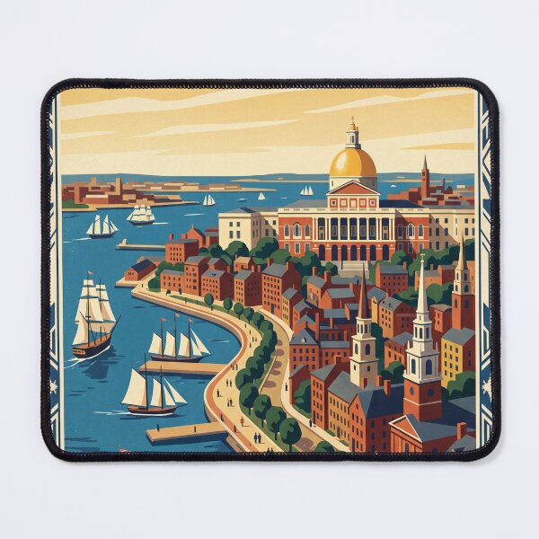 Item preview, Boston Massachusetts Vintage Travel Poster designed and sold by Bomax121.