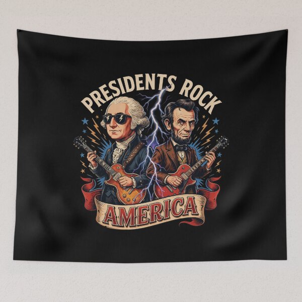 Item preview, Presidents Rock Washington Lincoln Guitar America 250 Years v17 designed and sold by DarylWelsh2024.