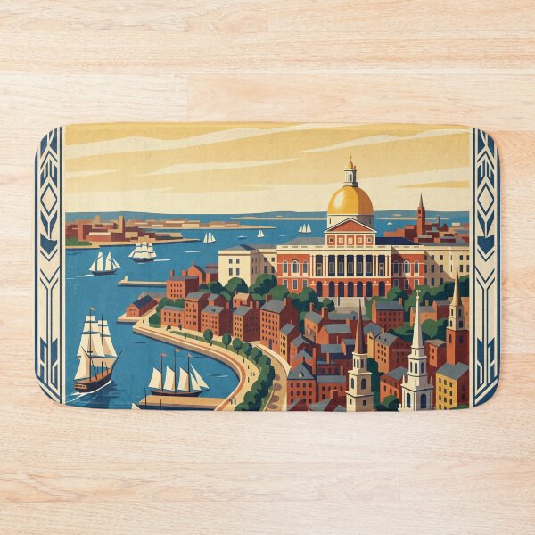 Item preview, Boston Massachusetts Vintage Travel Poster designed and sold by Bomax121.
