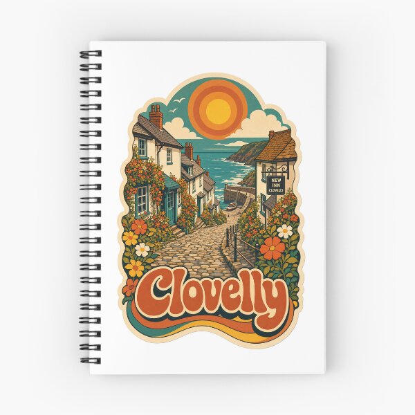 Item preview, Clovelly England Travel Souvenir - Retro Illustration designed and sold by VisualArtsOasis.
