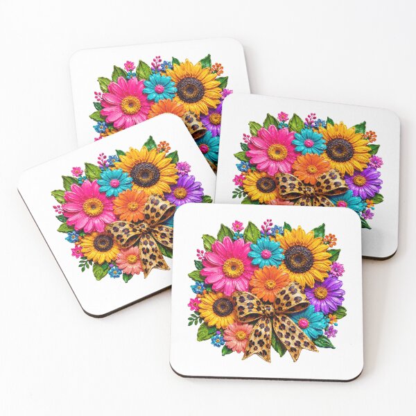 Item preview, Colorful Floral Bouquet with Leopard Print Bow designed and sold by ShopUniverse.