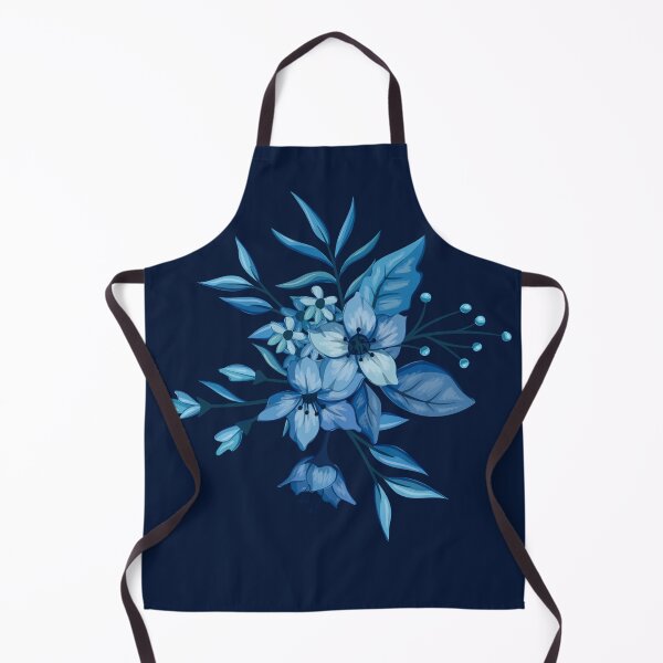 Item preview, Dark Navy Blue Botanical Flower Bouquet Pattern designed and sold by Jyoti-Quotes.
