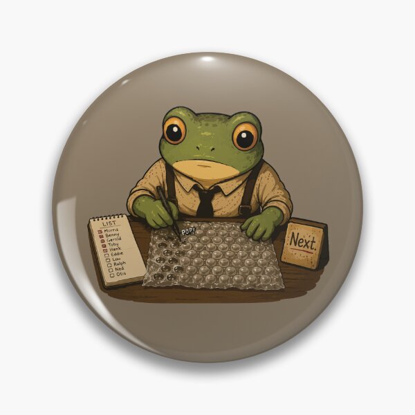 Item preview, Funny Bubble Wrap Sticker – Frog Stress Relief Checklist Illustration designed and sold by SimplePoDesign.