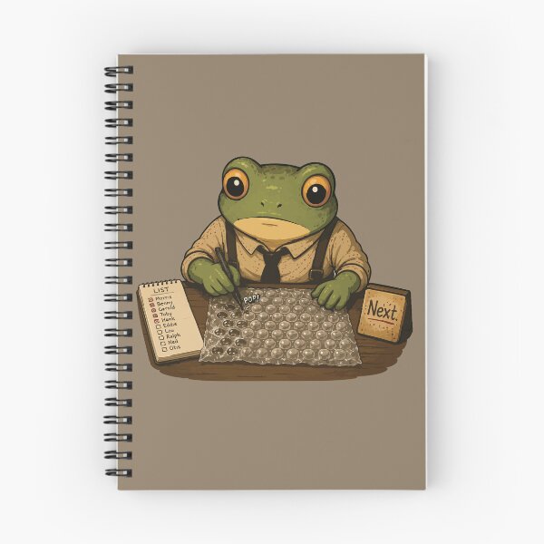 Item preview, Funny Bubble Wrap Sticker – Frog Stress Relief Checklist Illustration designed and sold by SimplePoDesign.