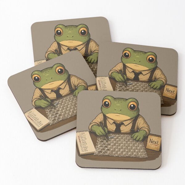 Item preview, Funny Bubble Wrap Sticker – Frog Stress Relief Checklist Illustration designed and sold by SimplePoDesign.