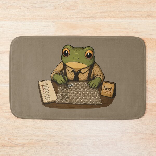 Item preview, Funny Bubble Wrap Sticker – Frog Stress Relief Checklist Illustration designed and sold by SimplePoDesign.