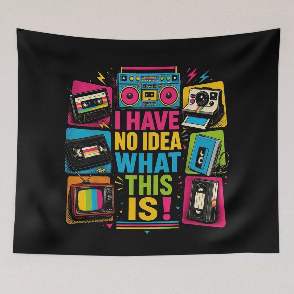 Item preview, I Have No Idea What This Is Neon Retro Boombox Cassette Tape Nostalgia Gift designed and sold by MauriLifton.