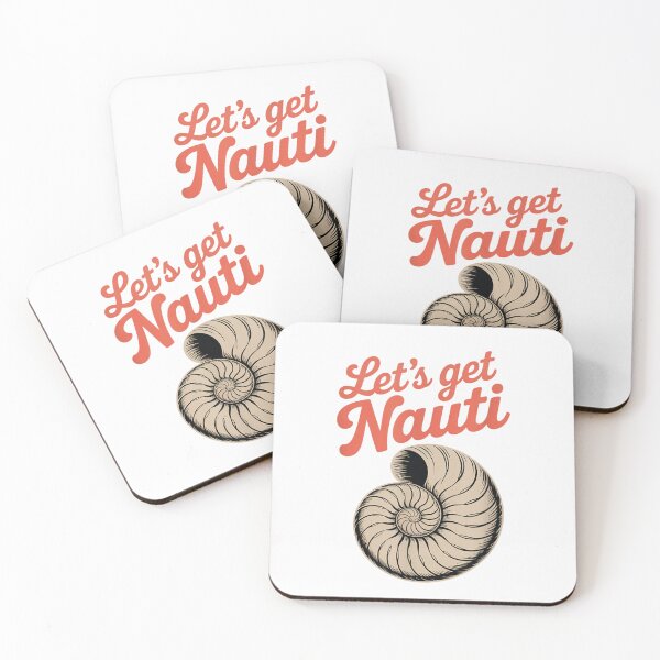 Item preview, Lets Get Nauti Nautilus Sea Shell Nautical Beach Pun Summer Clothing designed and sold by MauriLifton.