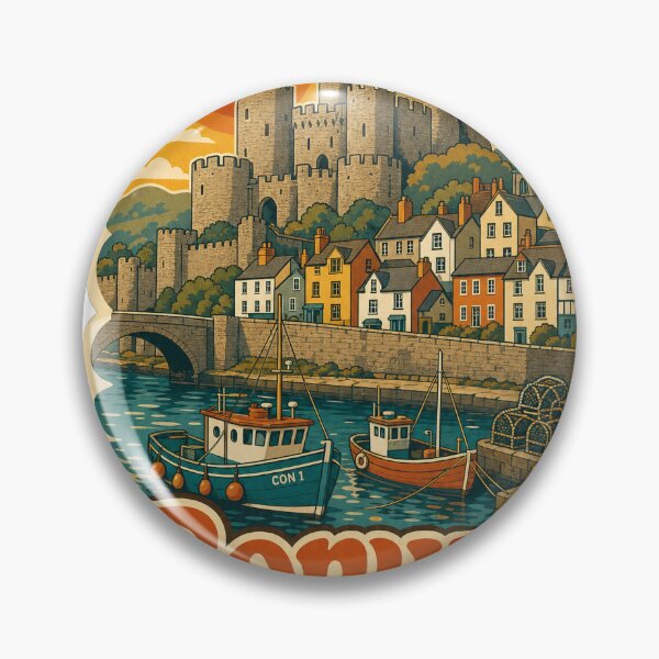 Item preview, Conwy Wales Travel Souvenir - Retro Illustration designed and sold by VisualArtsOasis.