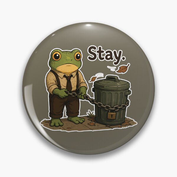 Item preview, Funny Trash Can Sticker – Frog Taking Out the Garbage Illustration designed and sold by SimplePoDesign.