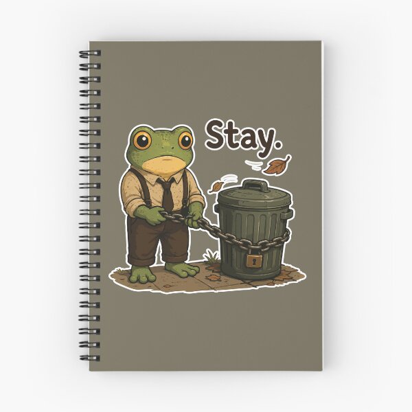 Item preview, Funny Trash Can Sticker – Frog Taking Out the Garbage Illustration designed and sold by SimplePoDesign.
