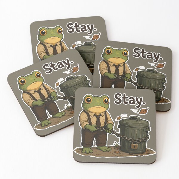 Item preview, Funny Trash Can Sticker – Frog Taking Out the Garbage Illustration designed and sold by SimplePoDesign.