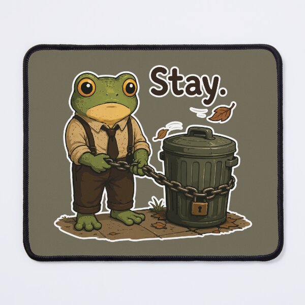 Item preview, Funny Trash Can Sticker – Frog Taking Out the Garbage Illustration designed and sold by SimplePoDesign.