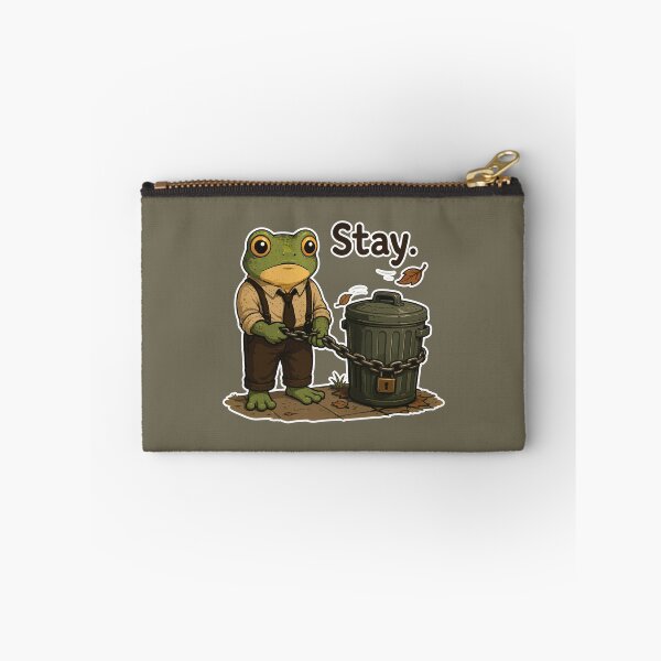 Item preview, Funny Trash Can Sticker – Frog Taking Out the Garbage Illustration designed and sold by SimplePoDesign.