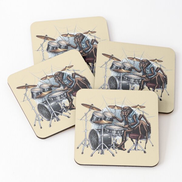 Item preview, Spider Drummer Rock Band Funny Cute Animal Playing Drums designed and sold by Evelashop.