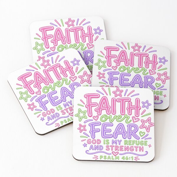 Item preview, Faith Over Fear Colorful Hand Lettering Psalm 46:1 designed and sold by ShopUniverse.