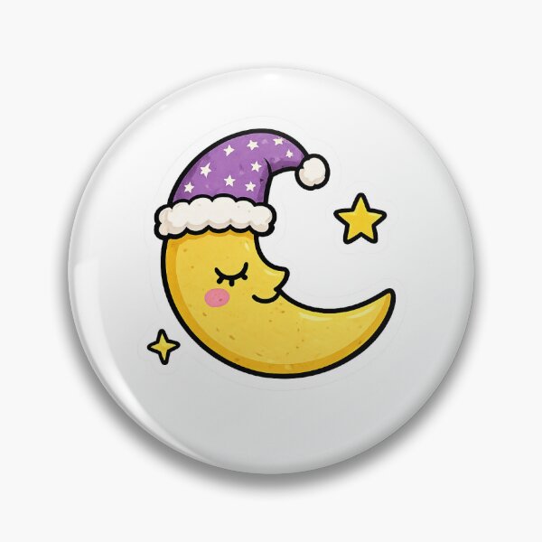Item preview, Cute Sleeping Moon Sticker | Kawaii Crescent Moon with Night Cap designed and sold by Ricomin.
