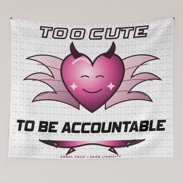 Item preview, Too Cute to Be Accountable – Distressed Y2K Airbrush Tee Design designed and sold by FlamoArt.