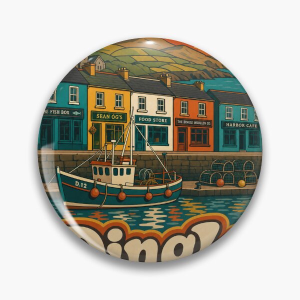 Item preview, Dingle Ireland Travel Souvenir - Retro Illustration designed and sold by VisualArtsOasis.