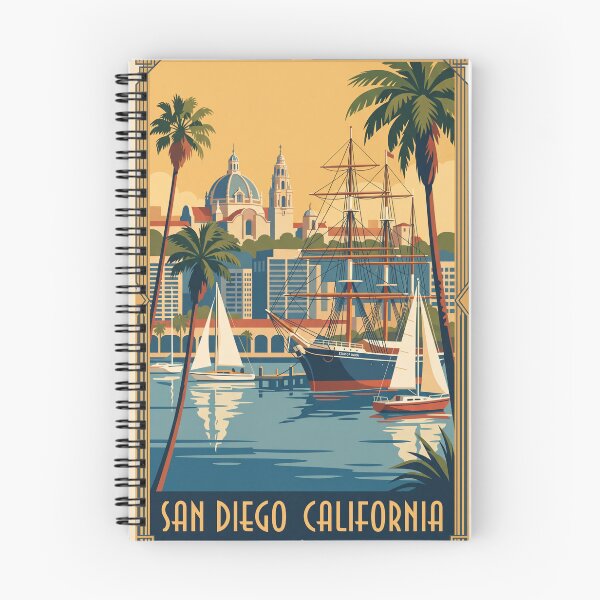 Item preview, San Diego California Vintage Travel Poster designed and sold by Bomax121.