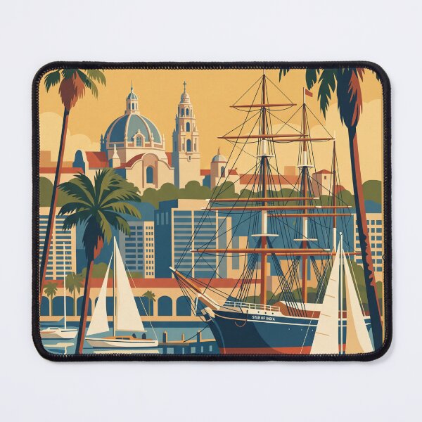Item preview, San Diego California Vintage Travel Poster designed and sold by Bomax121.
