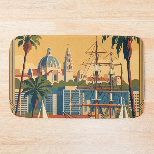 Item preview, San Diego California Vintage Travel Poster designed and sold by Bomax121.