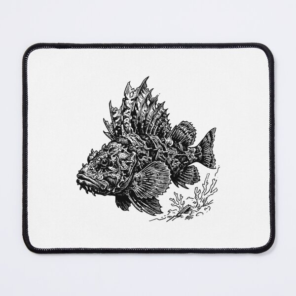 Item preview, Vintage Woodcut Leaf Scorpionfish Illustration designed and sold by DuckOddity.