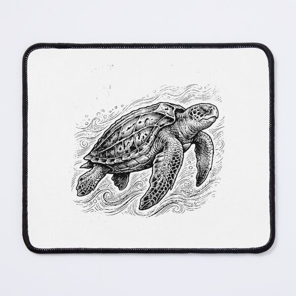 Item preview, Vintage Woodcut Leatherback Turtle Illustration designed and sold by DuckOddity.