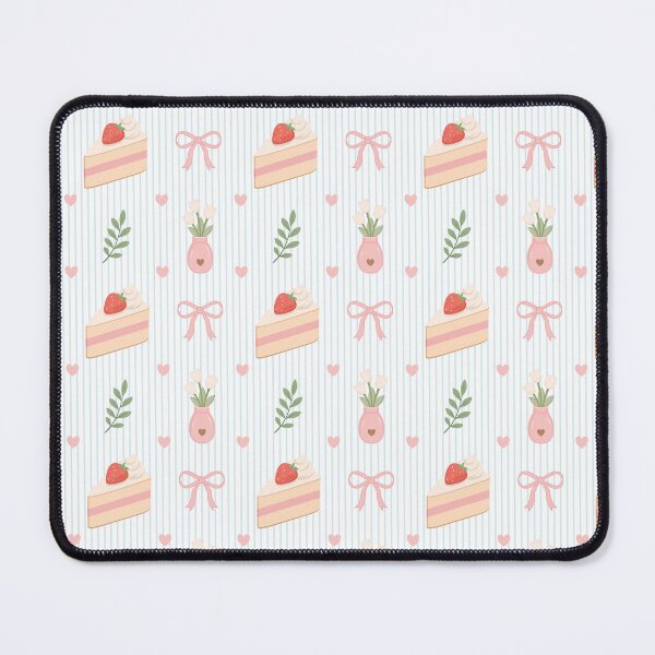 Item preview, Strawberry Cake and Tulip Vase Blue Stripe Seamless Pattern designed and sold by Anne97s.