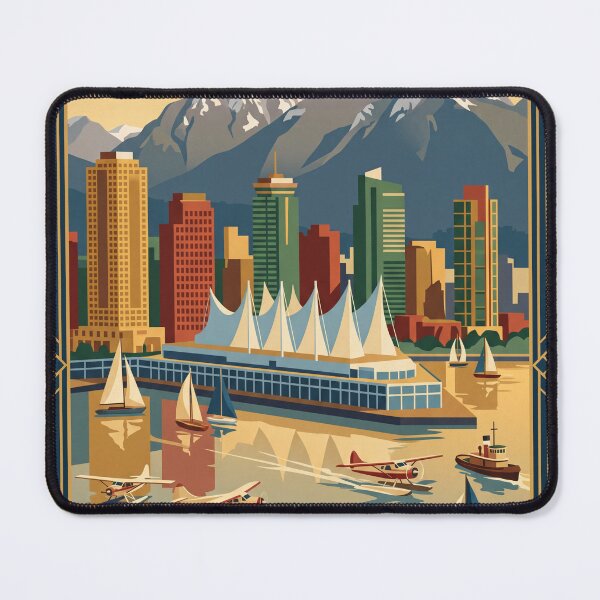 Item preview, Vancouver British Columbia Vintage Travel Poster designed and sold by Bomax121.