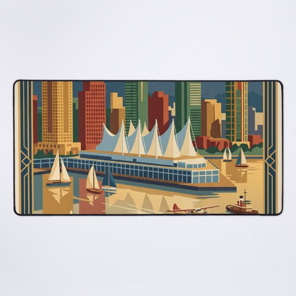 Item preview, Vancouver British Columbia Vintage Travel Poster designed and sold by Bomax121.