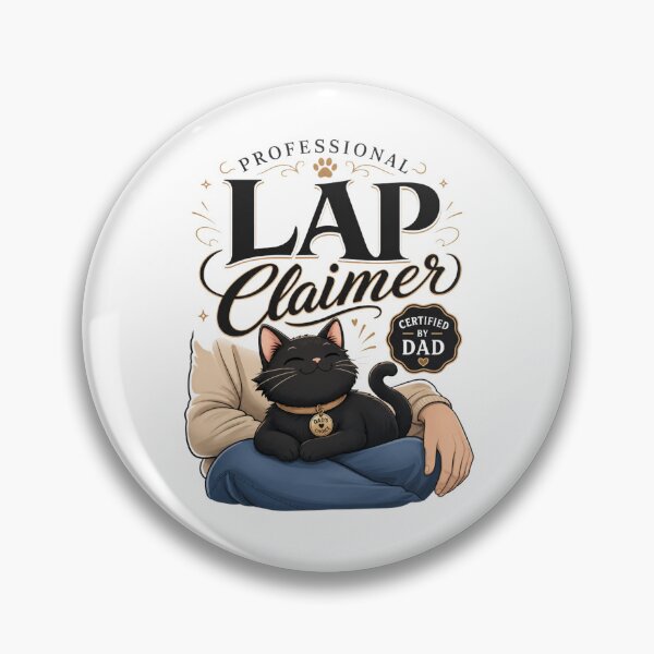 Item preview, Professional Lap Claimer Black Cat Dad Kawaii T-Shirt designed and sold by Ashley critters.