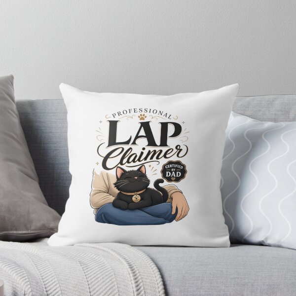 Item preview, Professional Lap Claimer Black Cat Dad Kawaii T-Shirt designed and sold by Ashley critters.