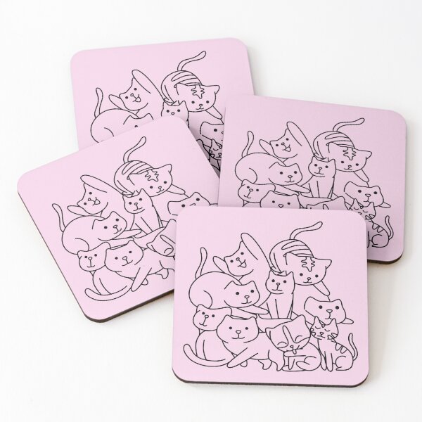 Item preview, Cute Cat Family Line Art Design Cluster of Cats designed and sold by BuckaBaby.